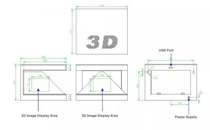 Màn hình ba chiều 3D 19 "180 độ 3D cho đồng hồ trang sức