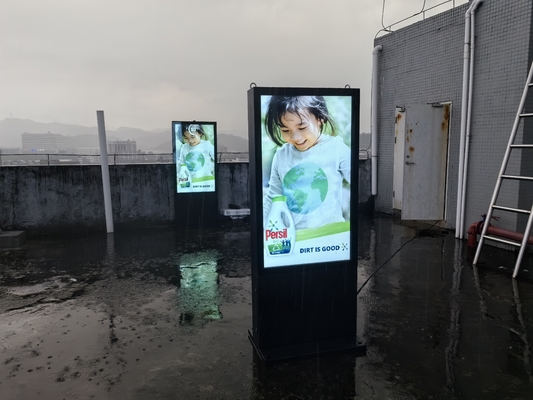 Fanless Outdoor Advertising Screen 4K Totem Touch Kiosk Android Waterproof Floor Stand Digital Signage