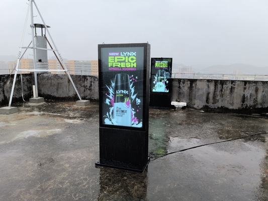 Fanless Outdoor Advertising Screen 4K Totem Touch Kiosk Android Waterproof Floor Stand Digital Signage