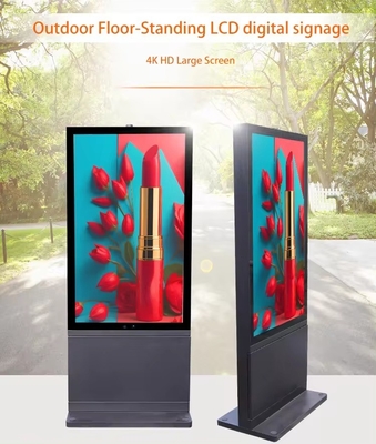 Fanless Outdoor Advertising Screen 4K Totem Touch Kiosk Android Waterproof Floor Stand Digital Signage