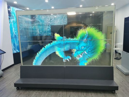 Transparent OLED Touch Screen Advertising Display Video Wall Freestanding 55inch