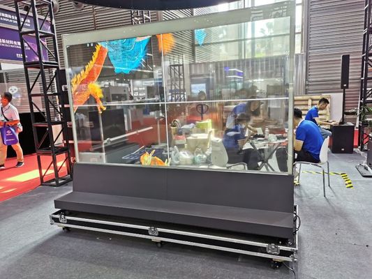 Transparent OLED Touch Screen Advertising Display Video Wall Freestanding 55inch