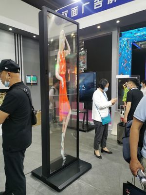 Transparent OLED Touch Screen Advertising Display Video Wall Freestanding 55inch